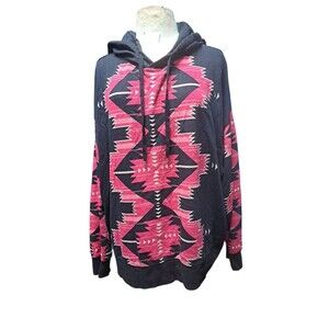 Lauren Ralph Lauren Aztec Sweatshirt Hoodie Black Pink Southwestern